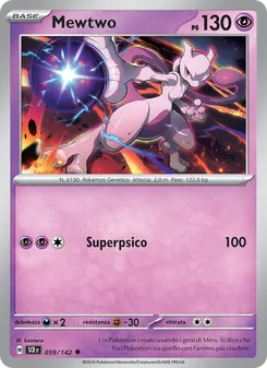 Carta Mewtwo dell'espansione Corona Astrale, numero 059/142