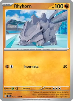 Carta Rhyhorn dell'espansione Corona Astrale, numero 074/142