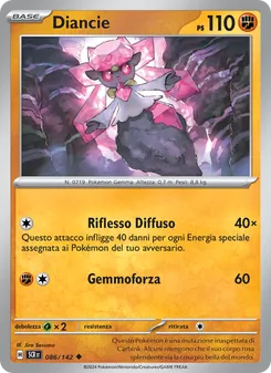Carta Diancie dell'espansione Corona Astrale, numero 086/142