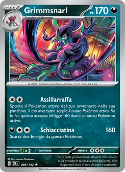 Carta Grimmsnarl dell'espansione Corona Astrale, numero 096/142