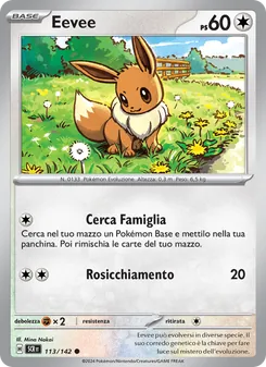 Carta Eevee dell'espansione Corona Astrale, numero 113/142