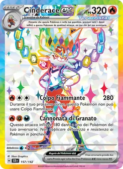 Carta Cinderace-ex dell'espansione Corona Astrale, numero 157/142