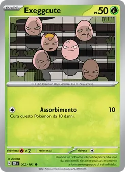 Carta Exeggcute dell'espansione Scintille Folgoranti, numero 002/191