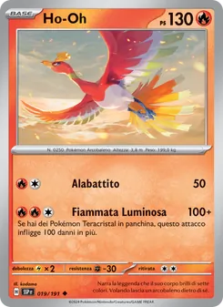 Carta Ho-Oh dell'espansione Scintille Folgoranti, numero 019/191