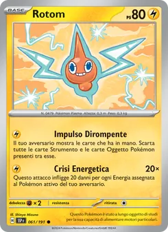 Carta Rotom dell'espansione Scintille Folgoranti, numero 061/191