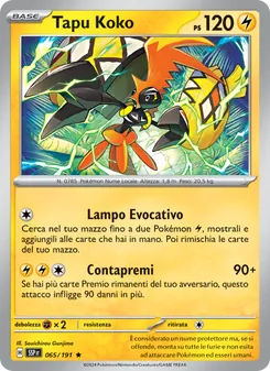 Carta Tapu Koko dell'espansione Scintille Folgoranti, numero 065/191