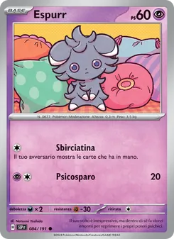 Carta Espurr dell'espansione Scintille Folgoranti, numero 084/191