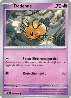 Carta Dedenne dell'espansione Scintille Folgoranti, numero 087/191