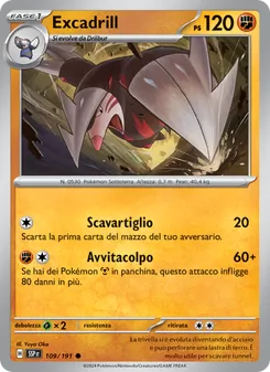 Carta Excadrill dell'espansione Scintille Folgoranti, numero 109/191