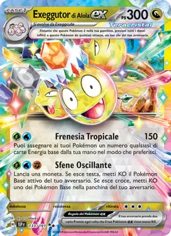 Carta Exeggutor di Alola-ex dell'espansione Scintille Folgoranti, numero 133/191