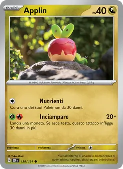 Carta Applin dell'espansione Scintille Folgoranti, numero 138/191