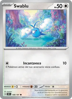 Carta Swablu dell'espansione Scintille Folgoranti, numero 148/191