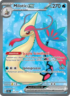 Carta Milotic-ex dell'espansione Scintille Folgoranti, numero 217/191