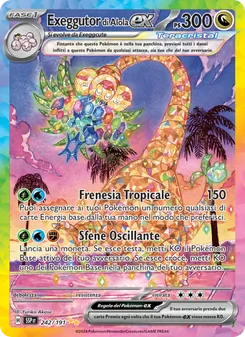 Carta Exeggutor di Alola-ex dell'espansione Scintille Folgoranti, numero 242/191