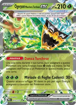 Carta Ogerpon Maschera Turchese-ex dell'espansione Evoluzioni Prismatiche, numero 012/131