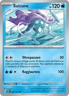 Carta Suicune dell'espansione Evoluzioni Prismatiche, numero 024/131