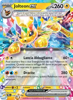 Carta Jolteon-ex dell'espansione Evoluzioni Prismatiche, numero 030/131