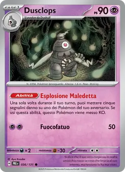 Carta Dusclops dell'espansione Evoluzioni Prismatiche, numero 036/131
