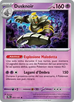 Carta Dusknoir dell'espansione Evoluzioni Prismatiche, numero 037/131