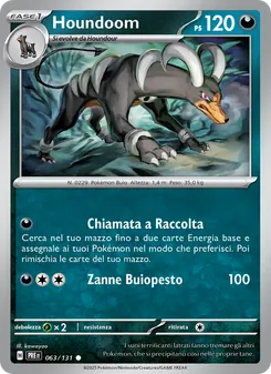 Carta Houndoom dell'espansione Evoluzioni Prismatiche, numero 063/131