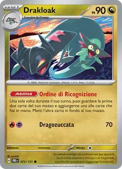 Carta Drakloak dell'espansione Evoluzioni Prismatiche, numero 072/131