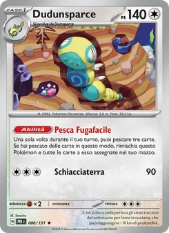 Carta Dudunsparce dell'espansione Evoluzioni Prismatiche, numero 080/131