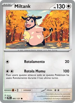 Carta Miltank dell'espansione Evoluzioni Prismatiche, numero 081/131