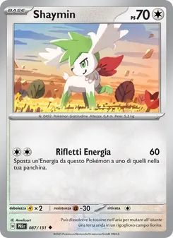 Carta Shaymin dell'espansione Evoluzioni Prismatiche, numero 087/131