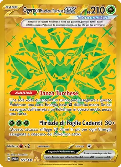 Carta Ogerpon Maschera Turchese-ex dell'espansione Evoluzioni Prismatiche, numero 177/131