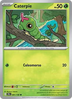Carta Caterpie dell'espansione Avventure Insieme, numero 001/159