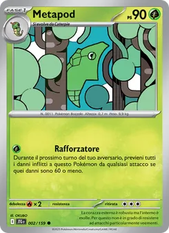 Carta Metapod dell'espansione Avventure Insieme, numero 002/159