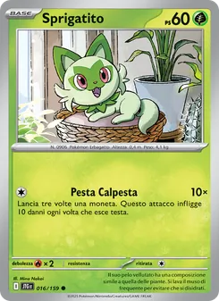 Carta Sprigatito dell'espansione Avventure Insieme, numero 016/159