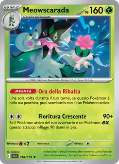 Carta Meowscarada dell'espansione Avventure Insieme, numero 018/159