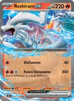 Carta Reshiram-ex dell'espansione Avventure Insieme, numero 030/159