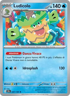 Carta Ludicolo dell'espansione Avventure Insieme, numero 037/159