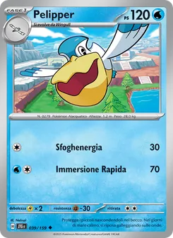 Carta Pelipper dell'espansione Avventure Insieme, numero 039/159
