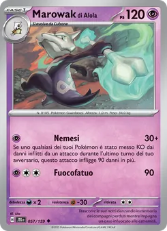 Carta Marowak di Alola dell'espansione Avventure Insieme, numero 057/159