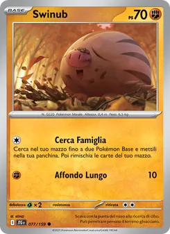 Carta Swinub dell'espansione Avventure Insieme, numero 077/159