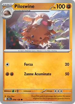 Carta Piloswine dell'espansione Avventure Insieme, numero 078/159
