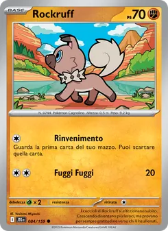 Carta Rockruff dell'espansione Avventure Insieme, numero 084/159