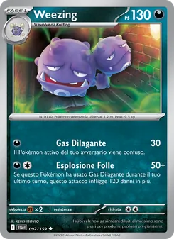 Carta Weezing dell'espansione Avventure Insieme, numero 092/159