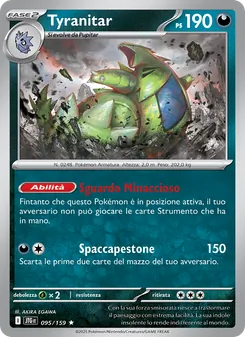 Carta Tyranitar dell'espansione Avventure Insieme, numero 095/159
