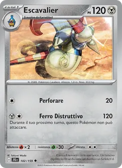 Carta Escavalier dell'espansione Avventure Insieme, numero 102/159