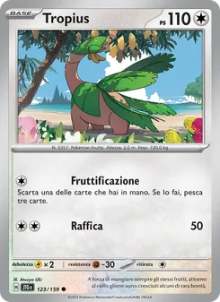 Carta Tropius dell'espansione Avventure Insieme, numero 123/159