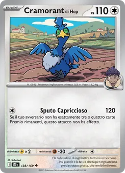Carta Cramorant di Hop dell'espansione Avventure Insieme, numero 138/159