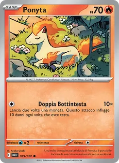 Carta Ponyta dell'espansione Rivali Predestinati, numero 029/182