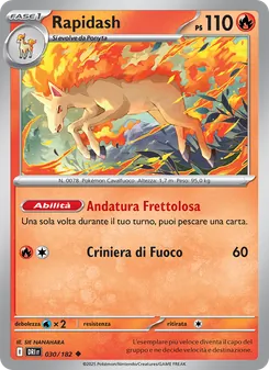Carta Rapidash dell'espansione Rivali Predestinati, numero 030/182