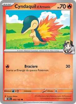 Carta Cyndaquil di Armonio dell'espansione Rivali Predestinati, numero 032/182