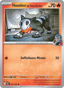 Carta Houndour del Team Rocket dell'espansione Rivali Predestinati, numero 037/182