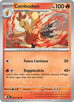 Carta Combusken dell'espansione Rivali Predestinati, numero 041/182